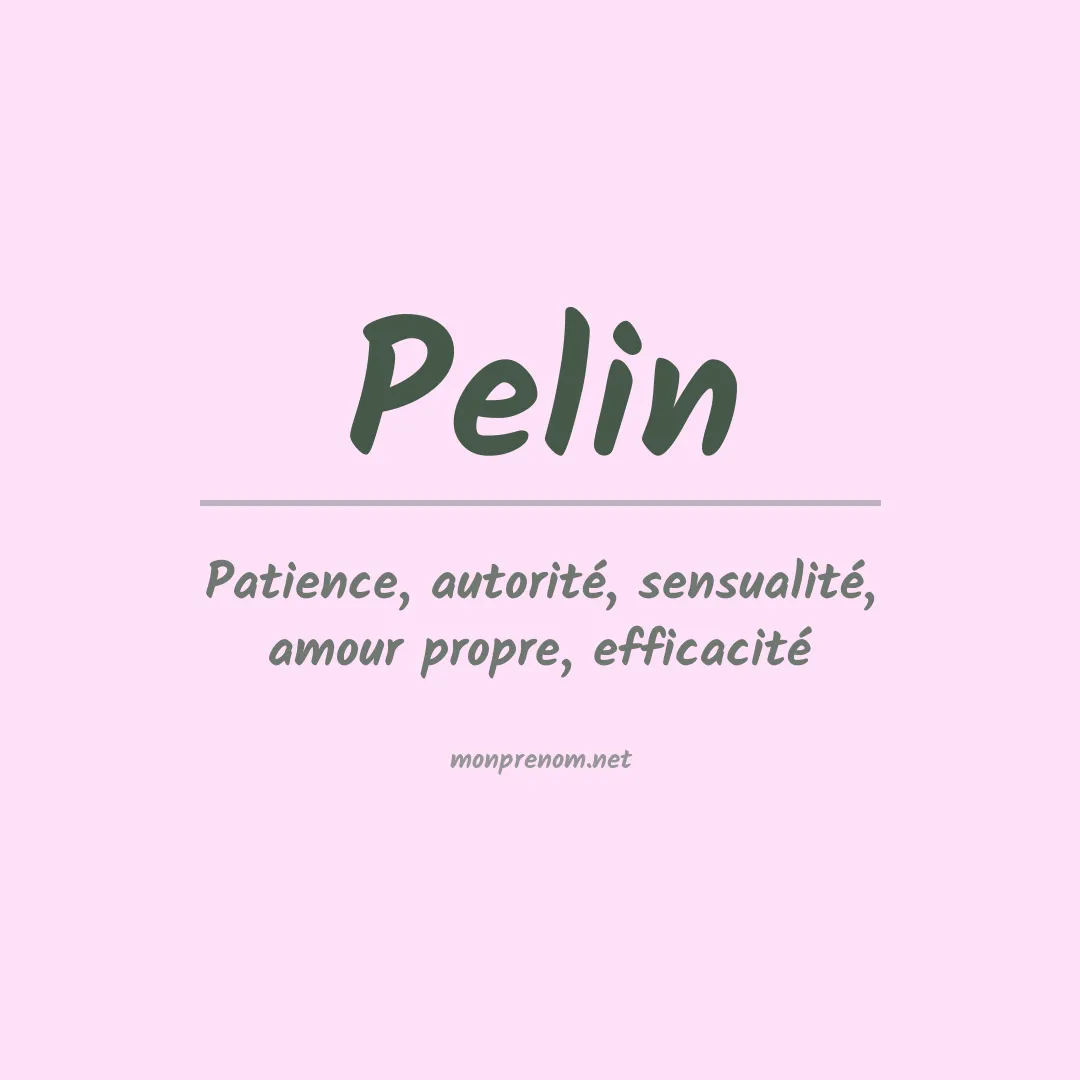 Signification du prénom Pelin