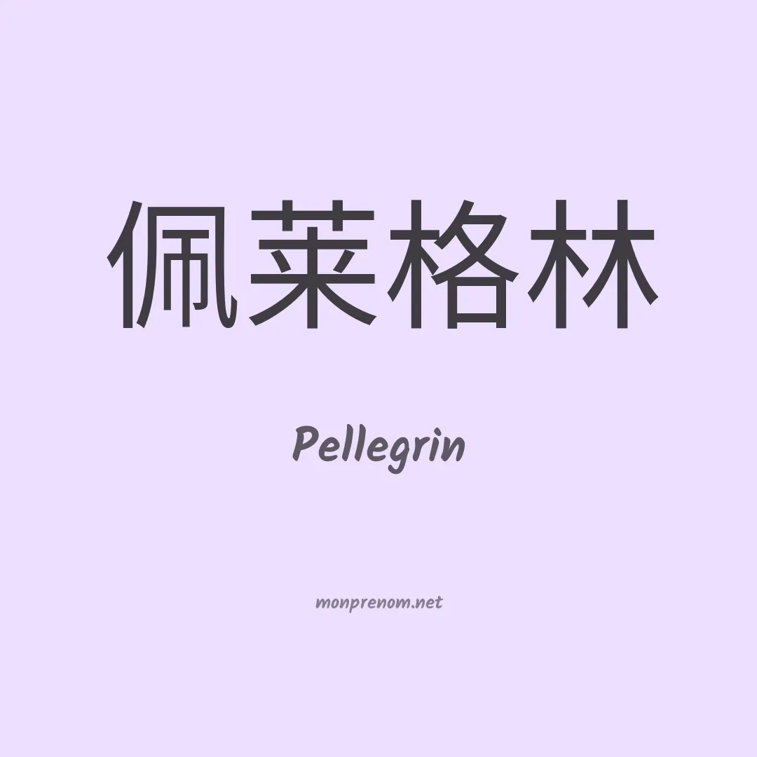 Pellegrin en chinois