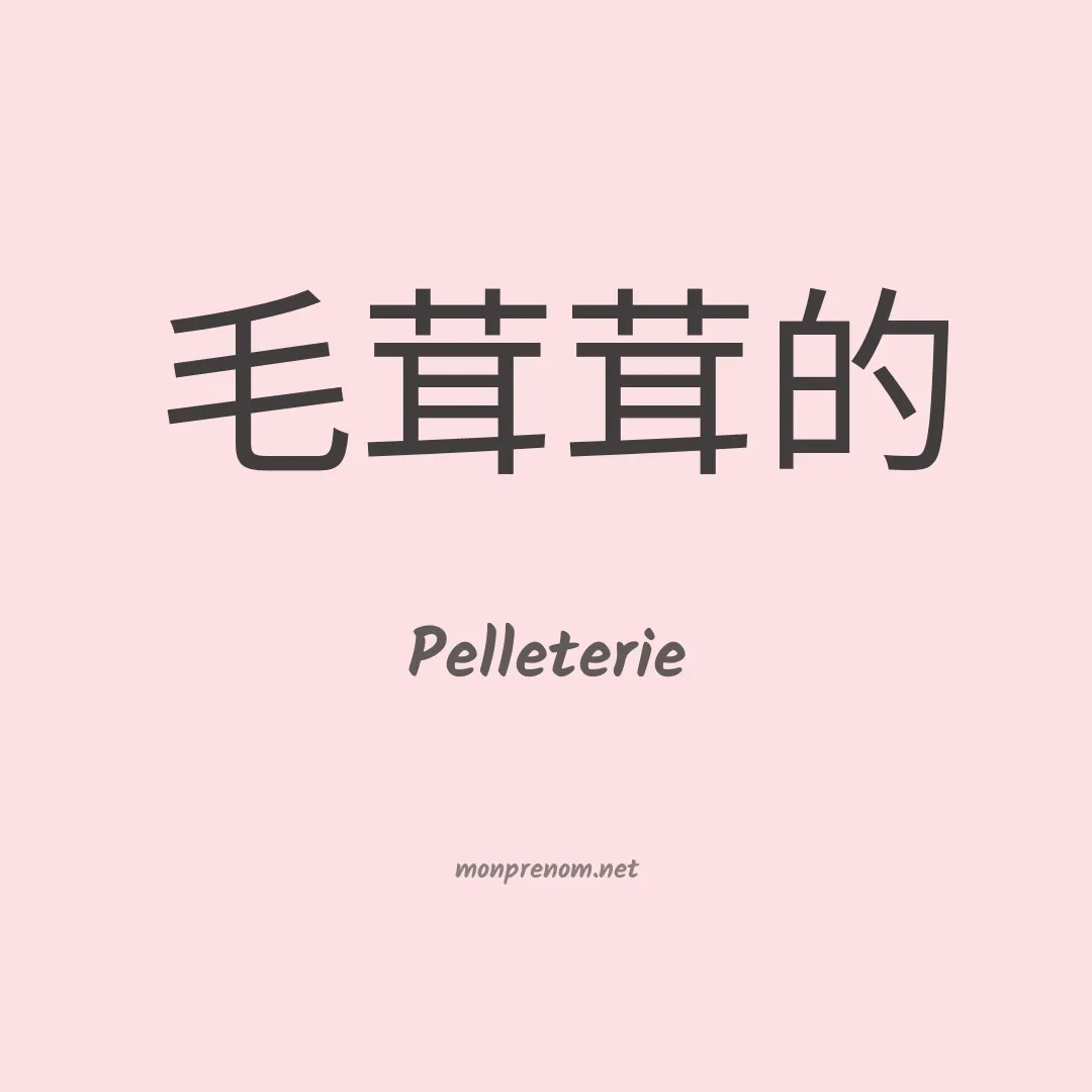 Pelleterie en chinois
