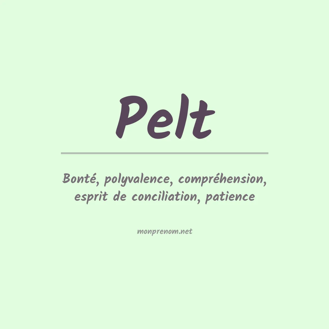 Prénom Pelt