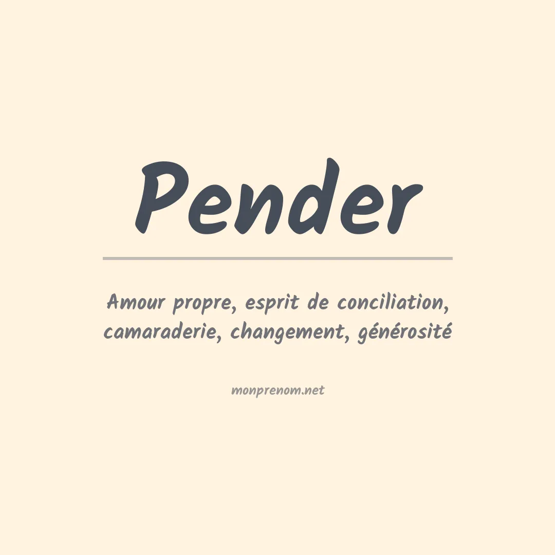 Prénom Pender