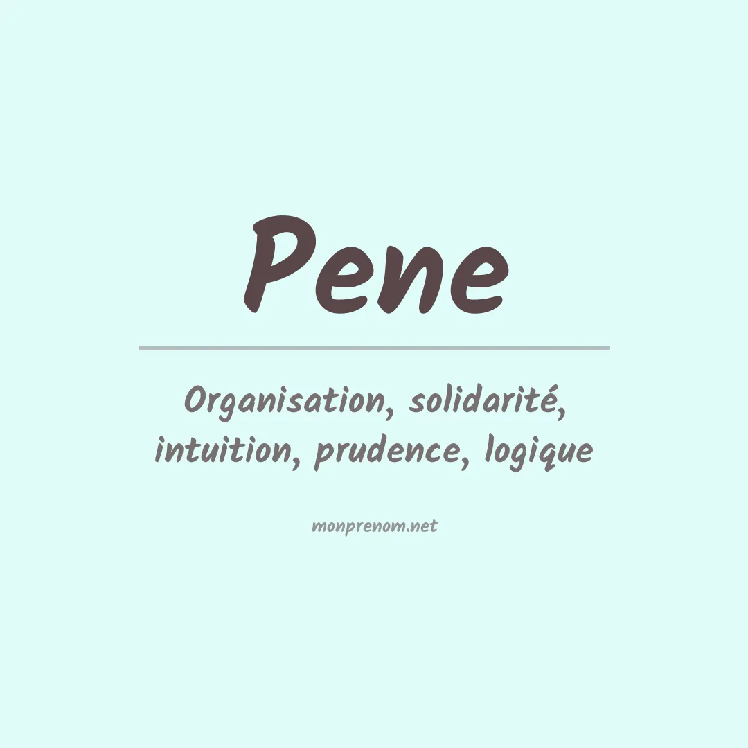 Signification du prénom Pene