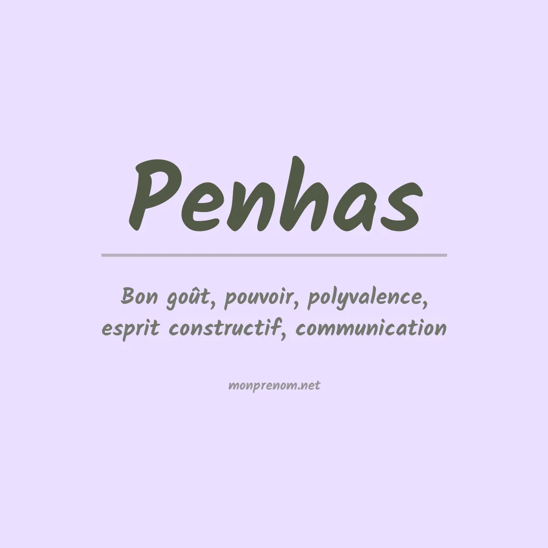 Signification du prénom Penhas