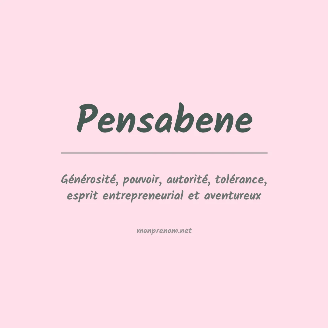 Signification du prénom Pensabene