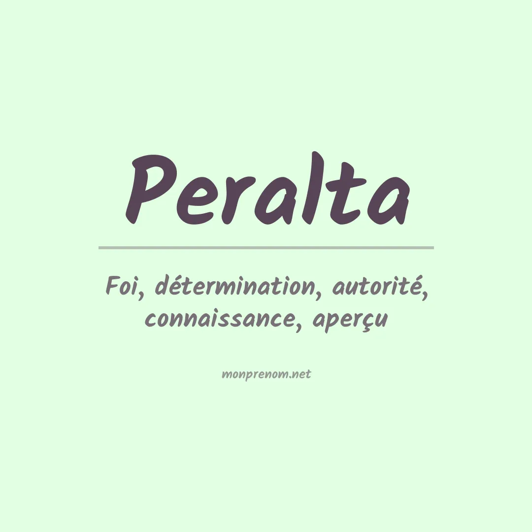 Signification du prénom Peralta