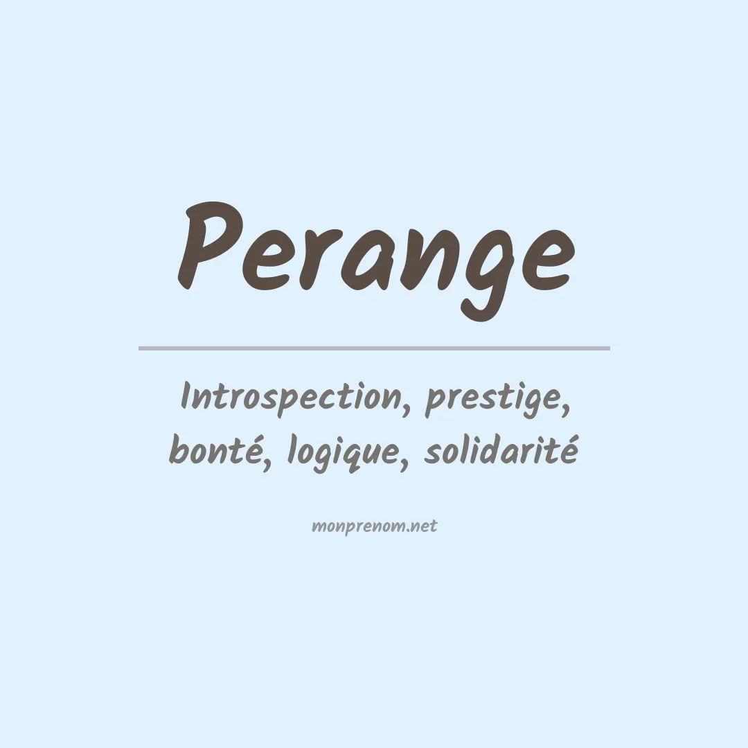 Signification du prénom Perange