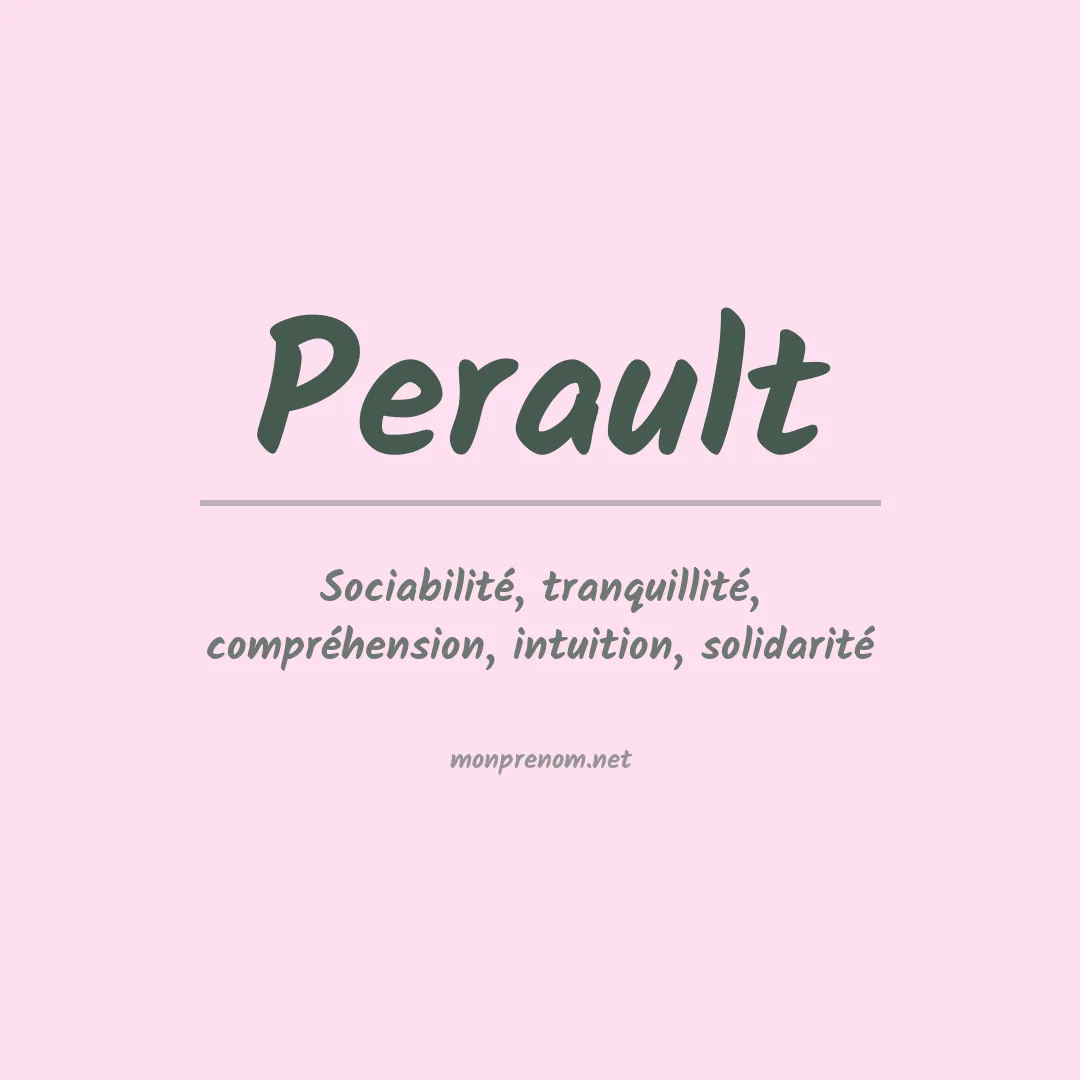 Signification du prénom Perault