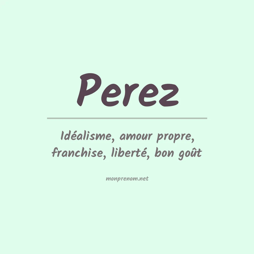 Prénom Perez