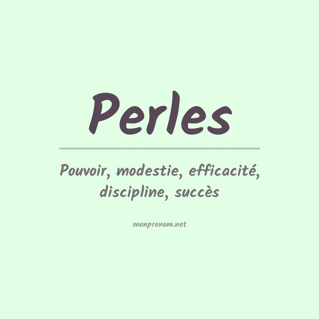 Signification du prénom Perles