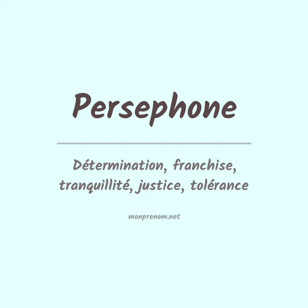 Signification du prénom Persephone