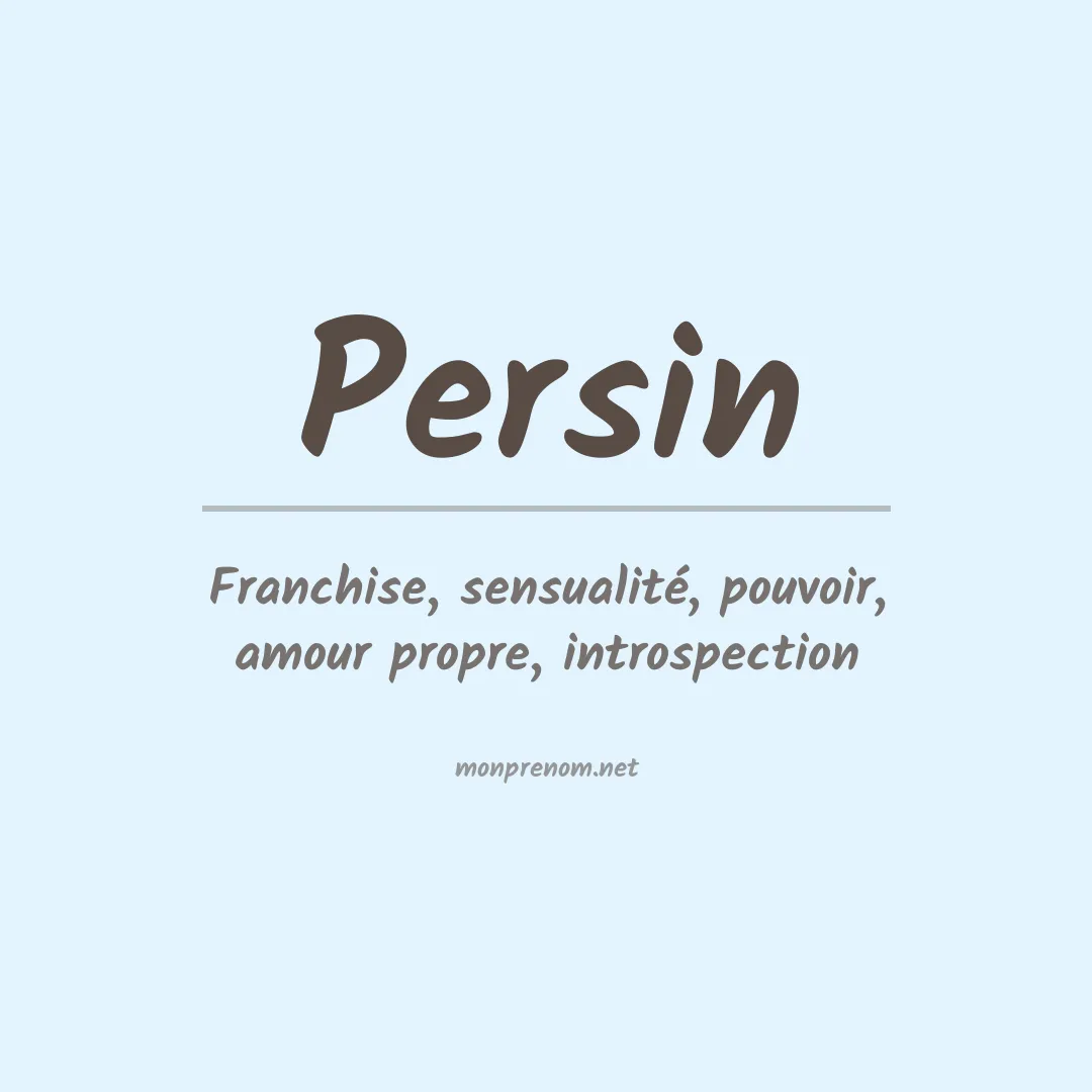 Prénom Persin