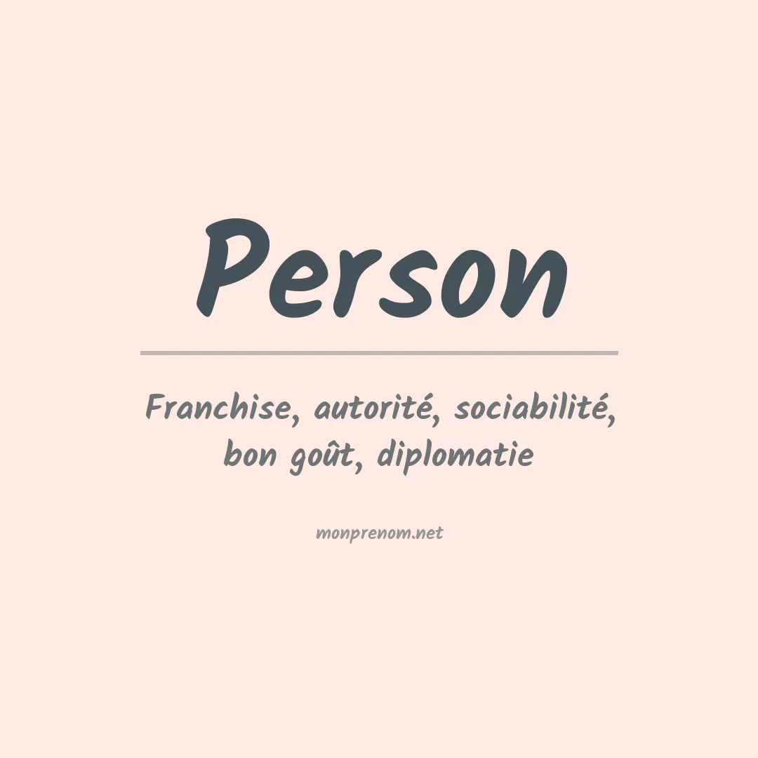 Prénom Person