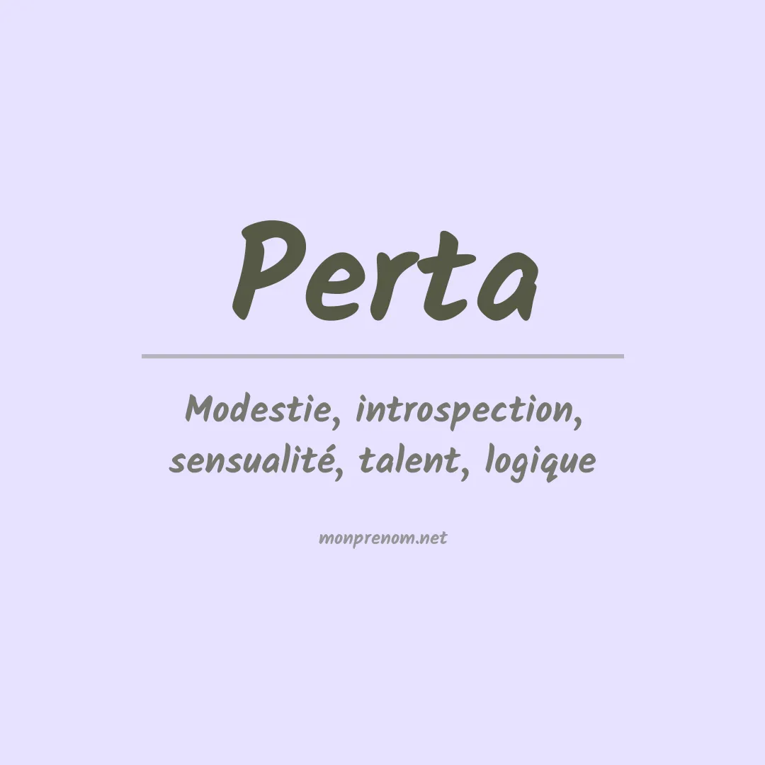 Signification du prénom Perta