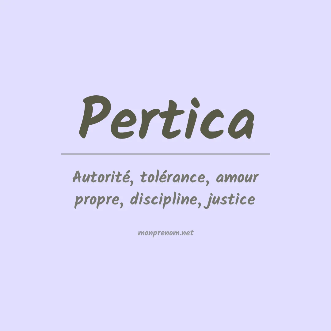 Signification du prénom Pertica