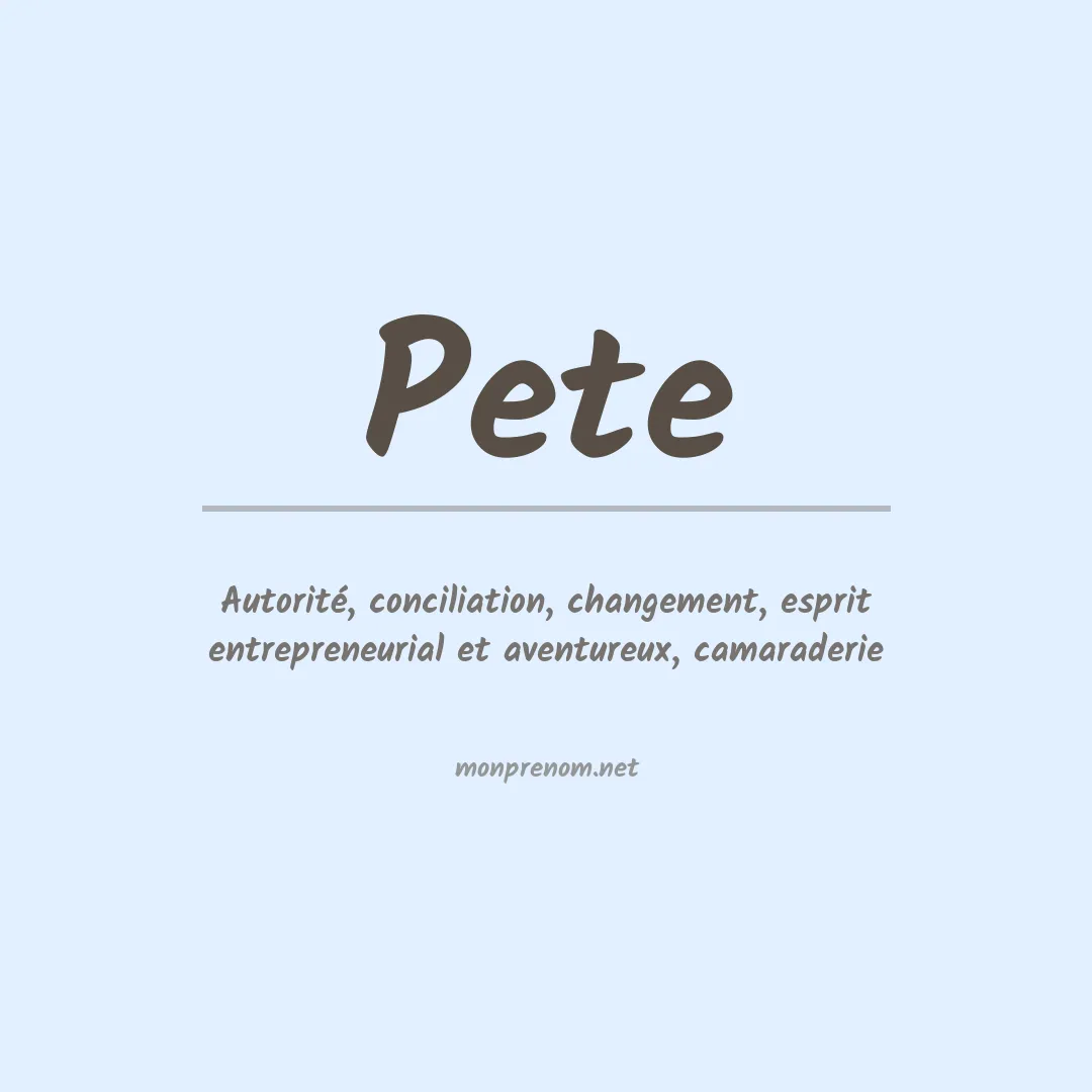 Prénom Pete