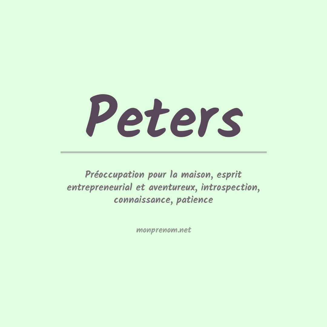 Prénom Peters