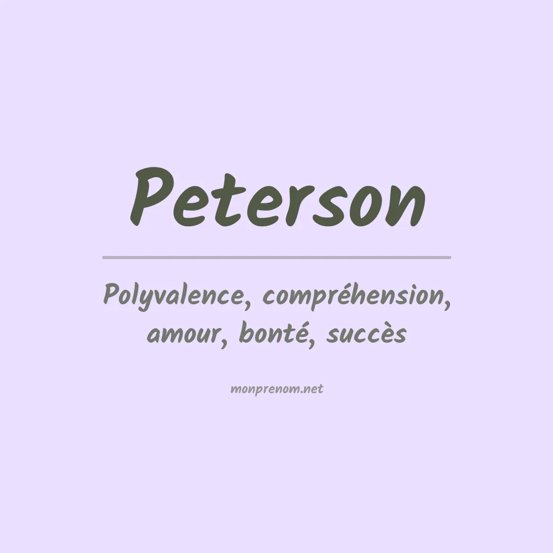 Prénom Peterson