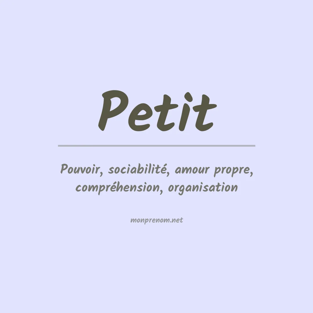Prénom Petit