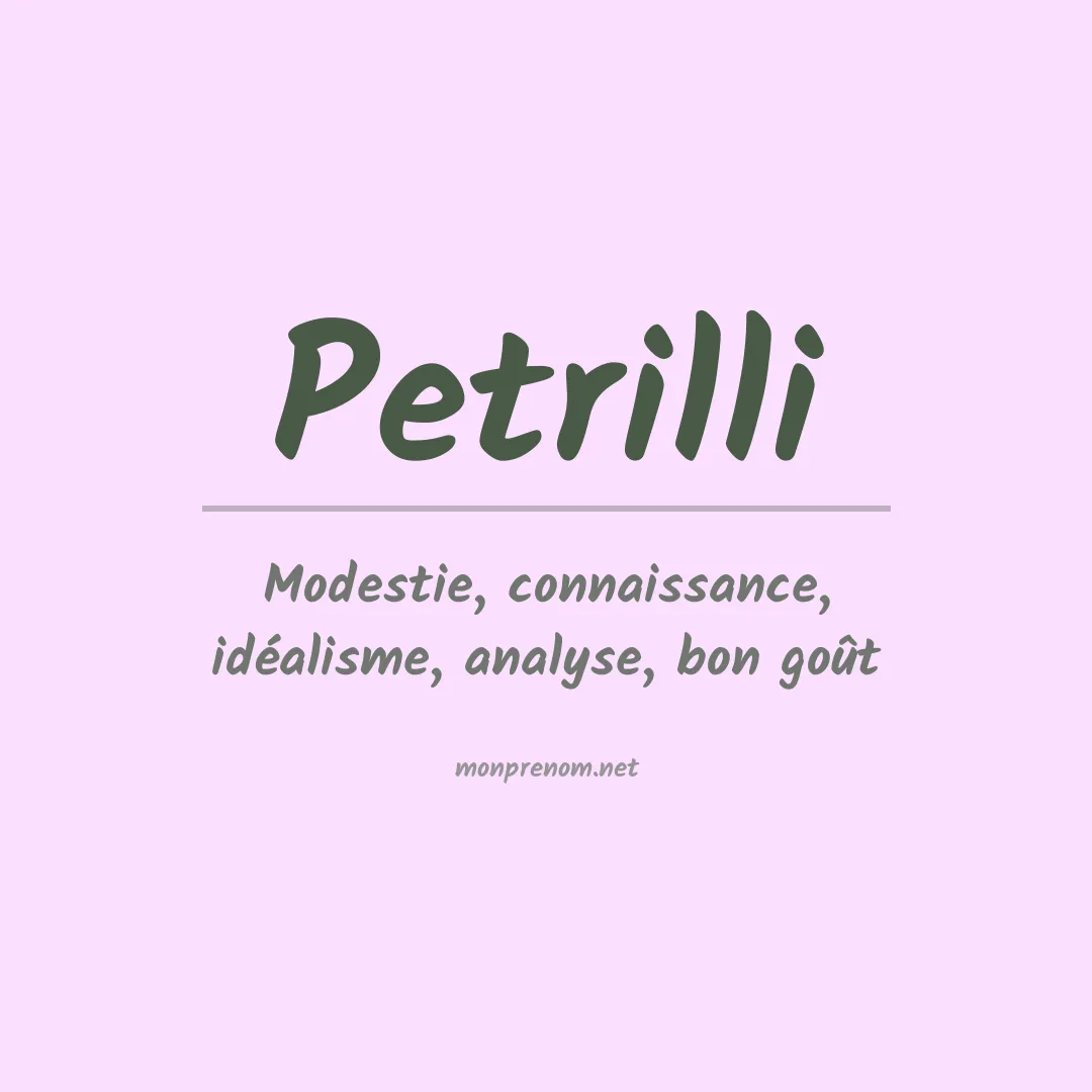 Prénom Petrilli