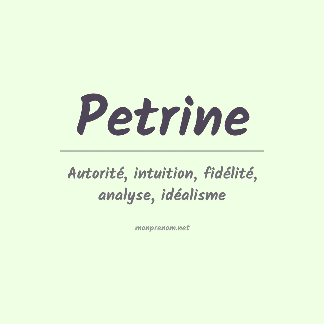 Signification du prénom Petrine