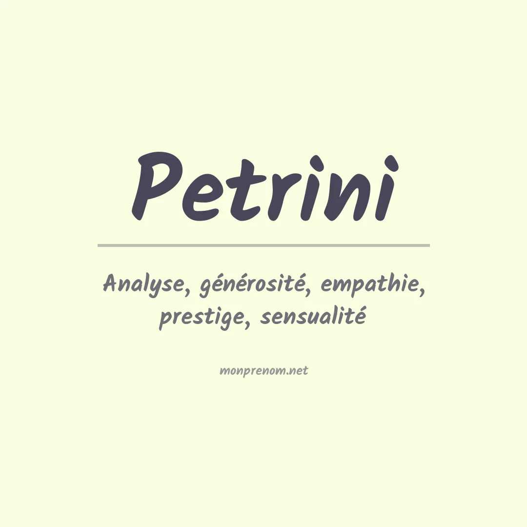 Prénom Petrini