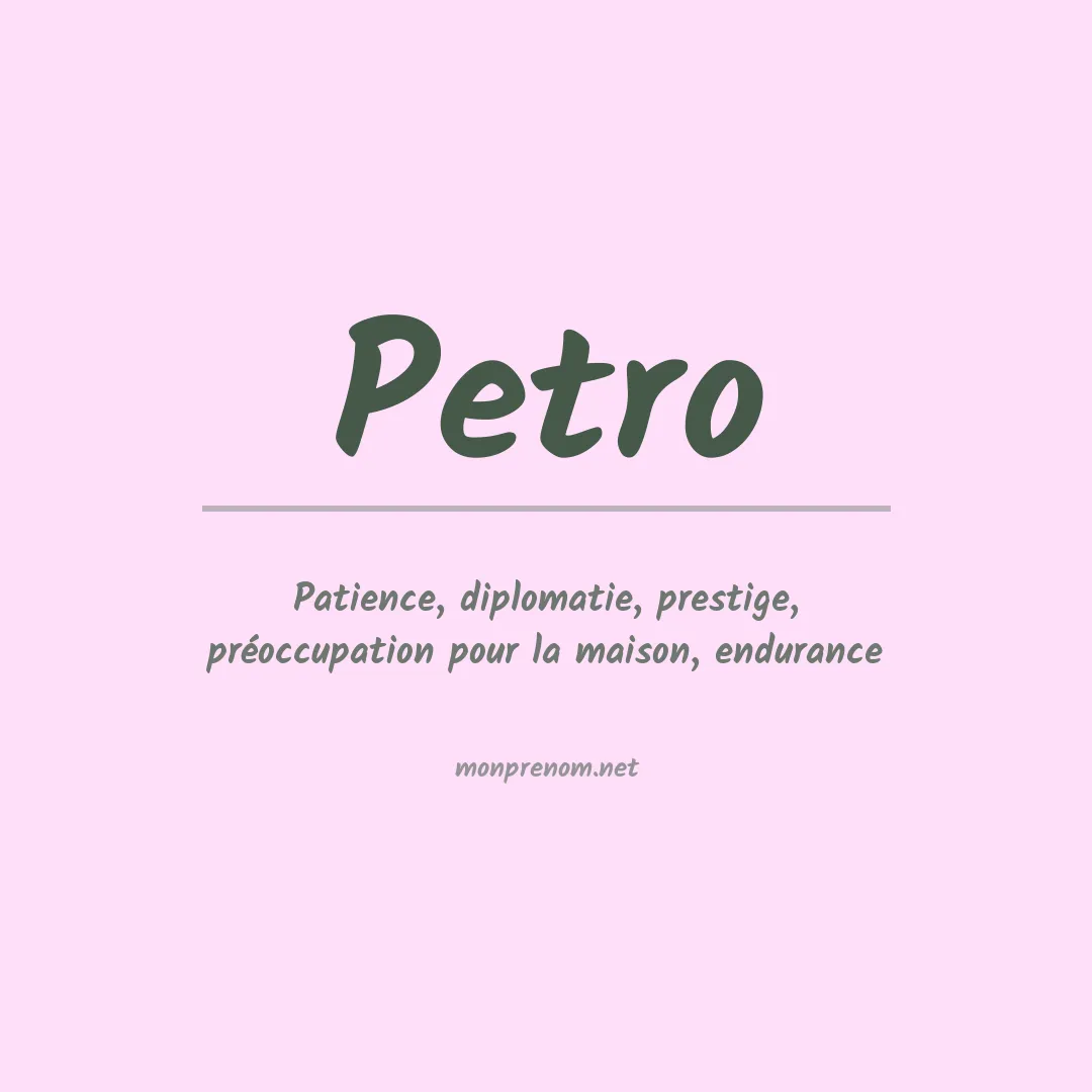 Prénom Petro