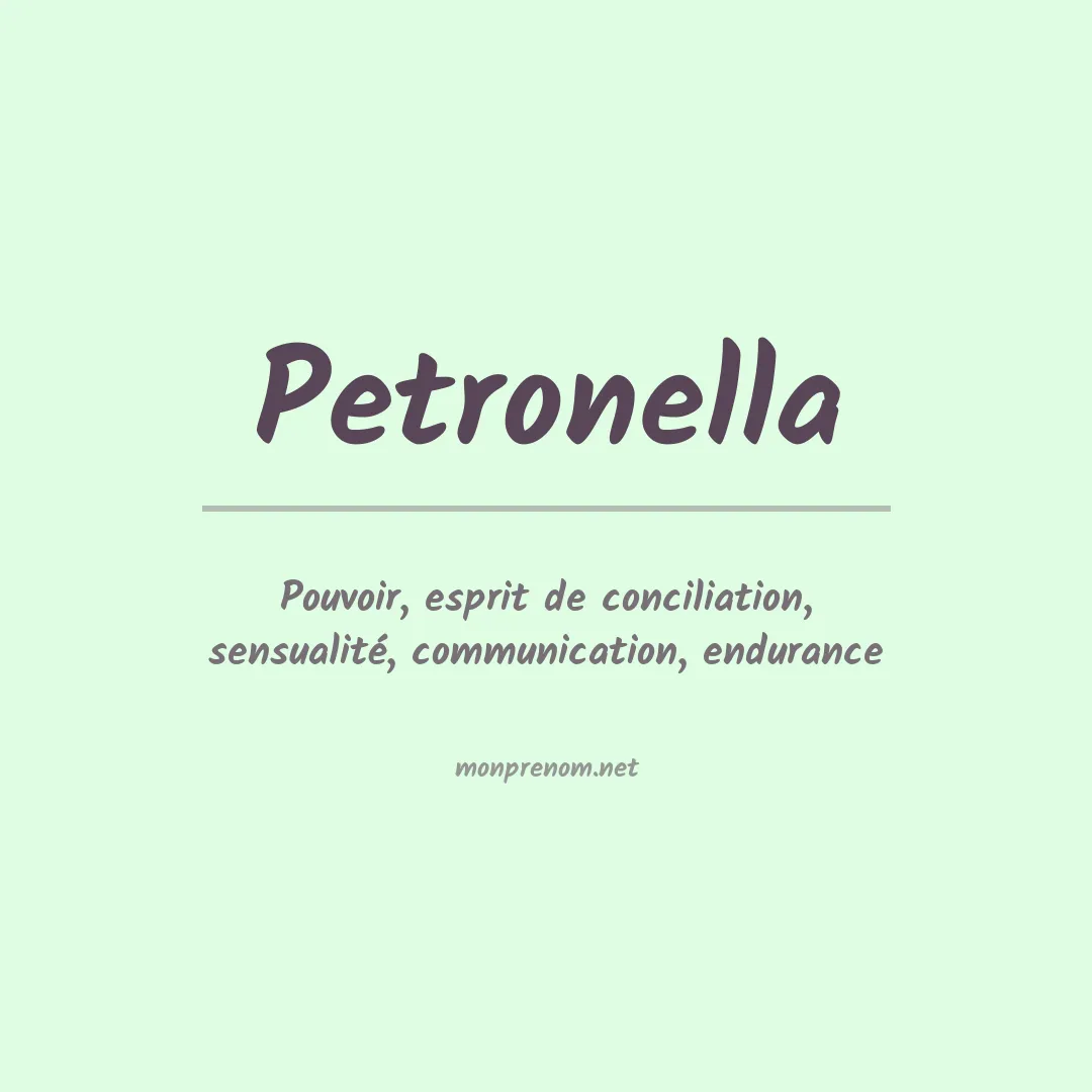 Signification du prénom Petronella