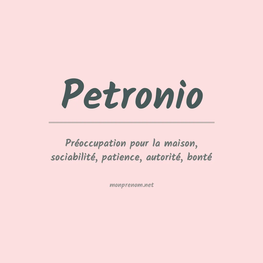 Prénom Petronio