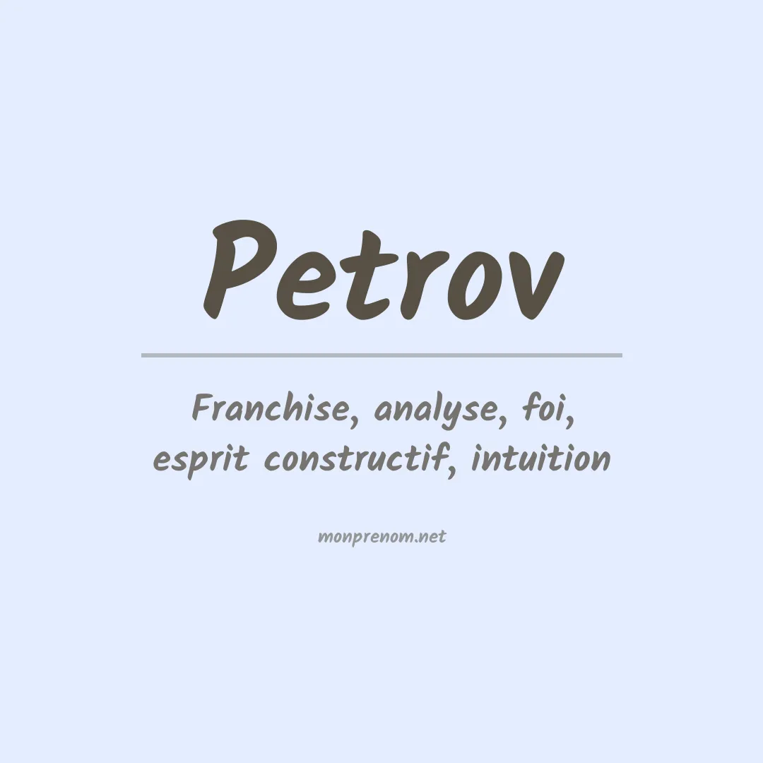 Prénom Petrov