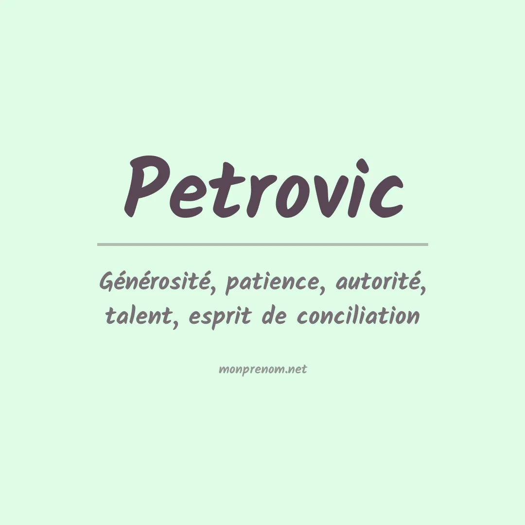 Prénom Petrovic