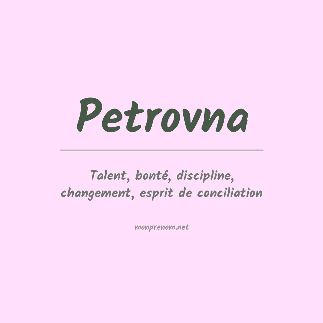 Signification du prénom Petrovna