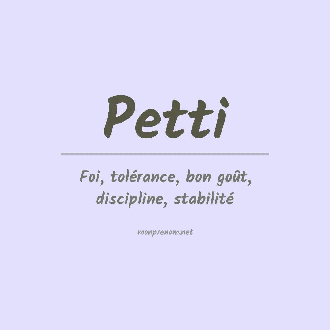 Prénom Petti