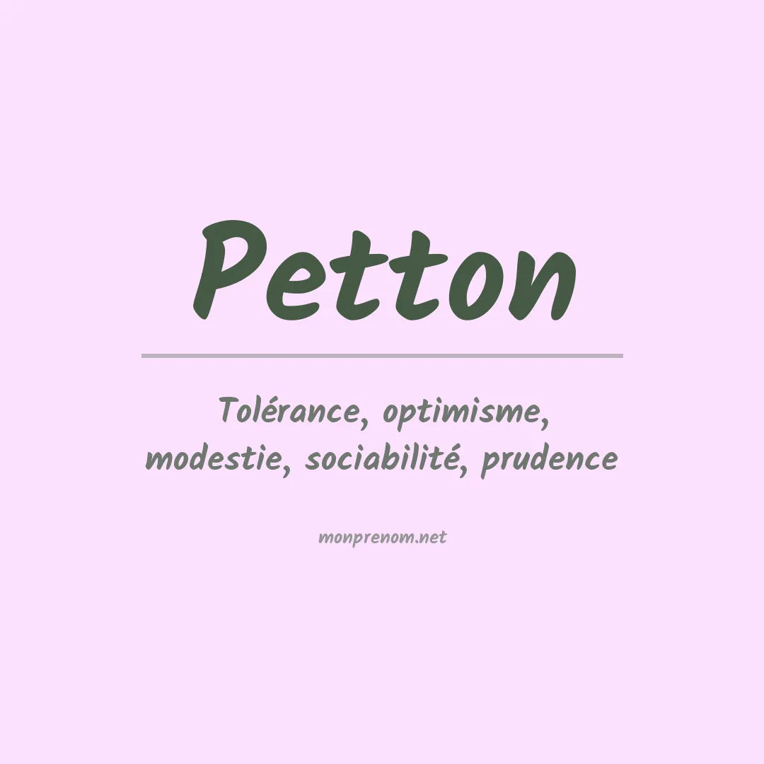 Signification du prénom Petton