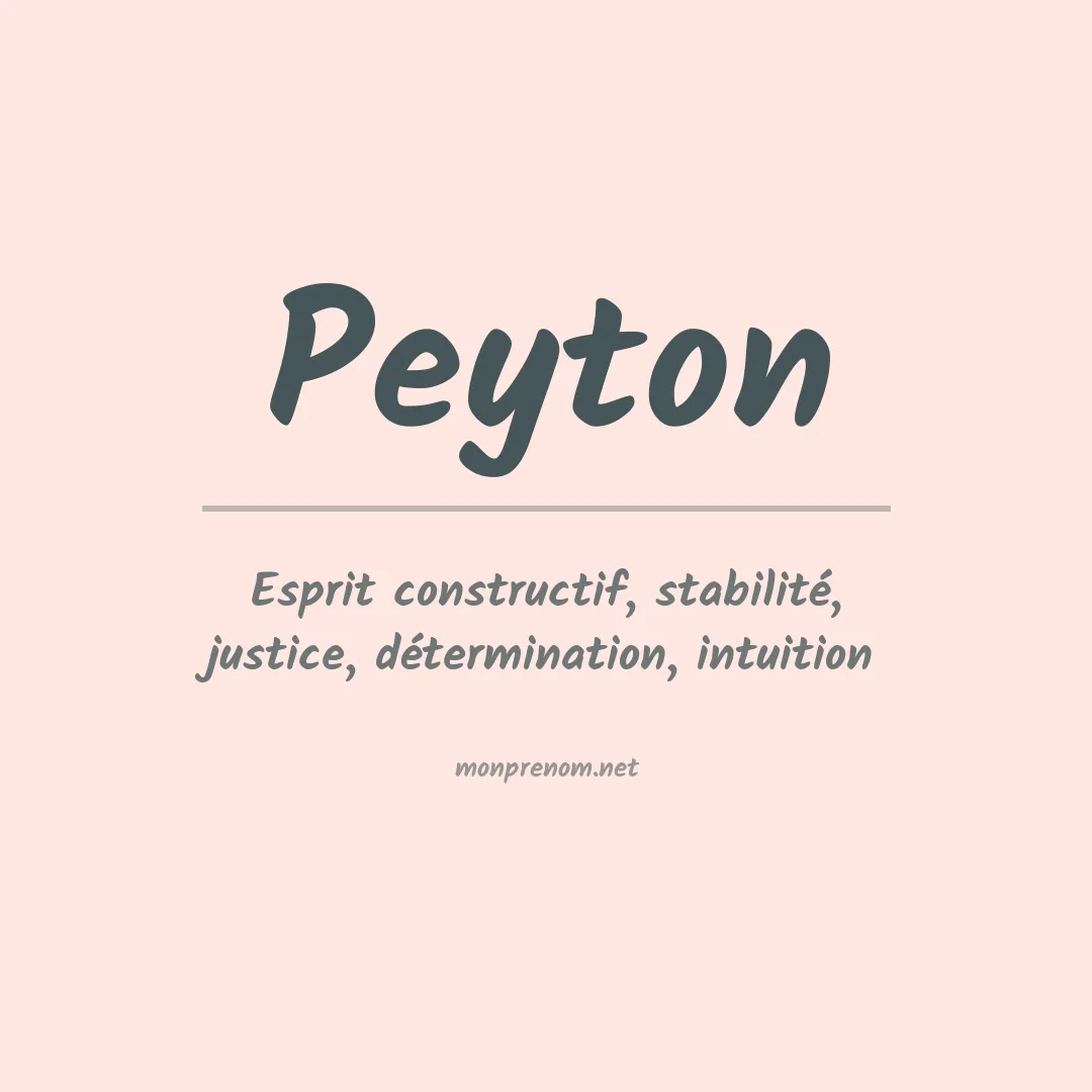 Prénom Peyton