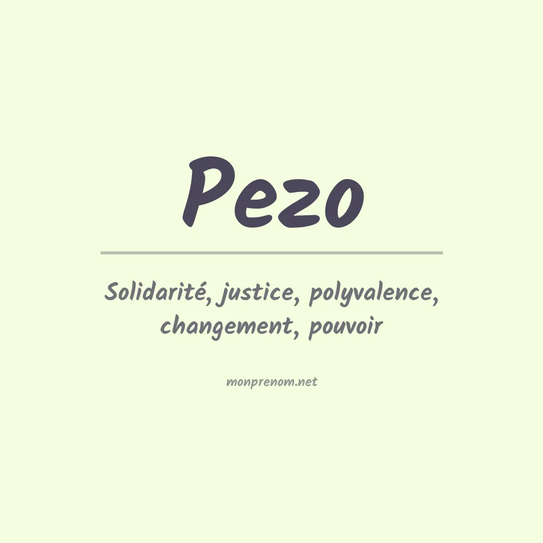 Signification du prénom Pezo