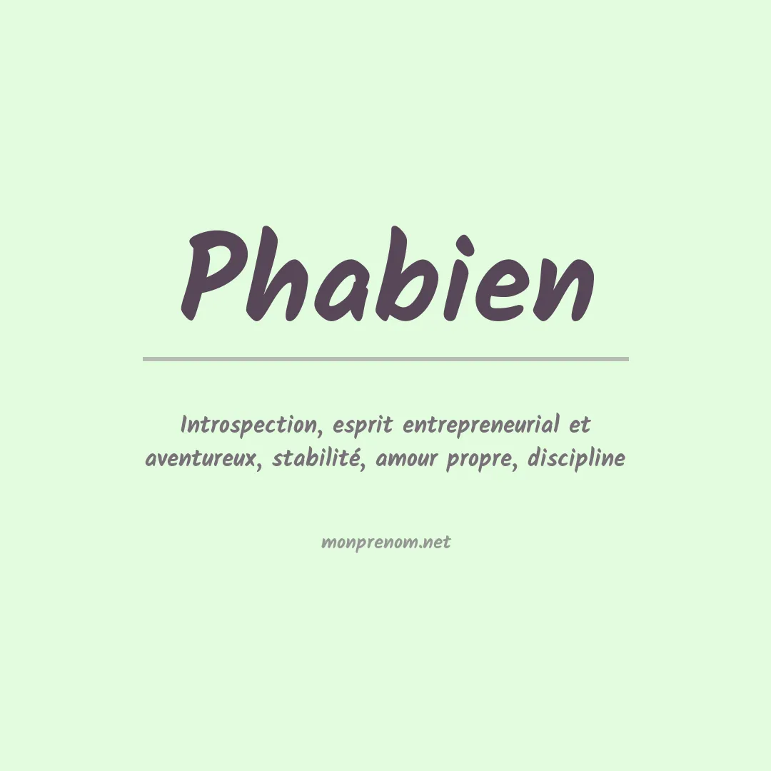 Signification du prénom Phabien
