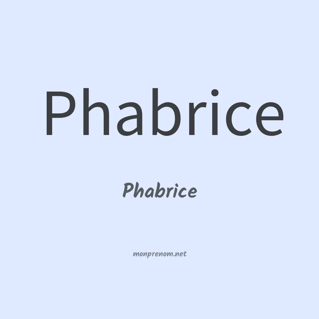 Phabrice en chinois