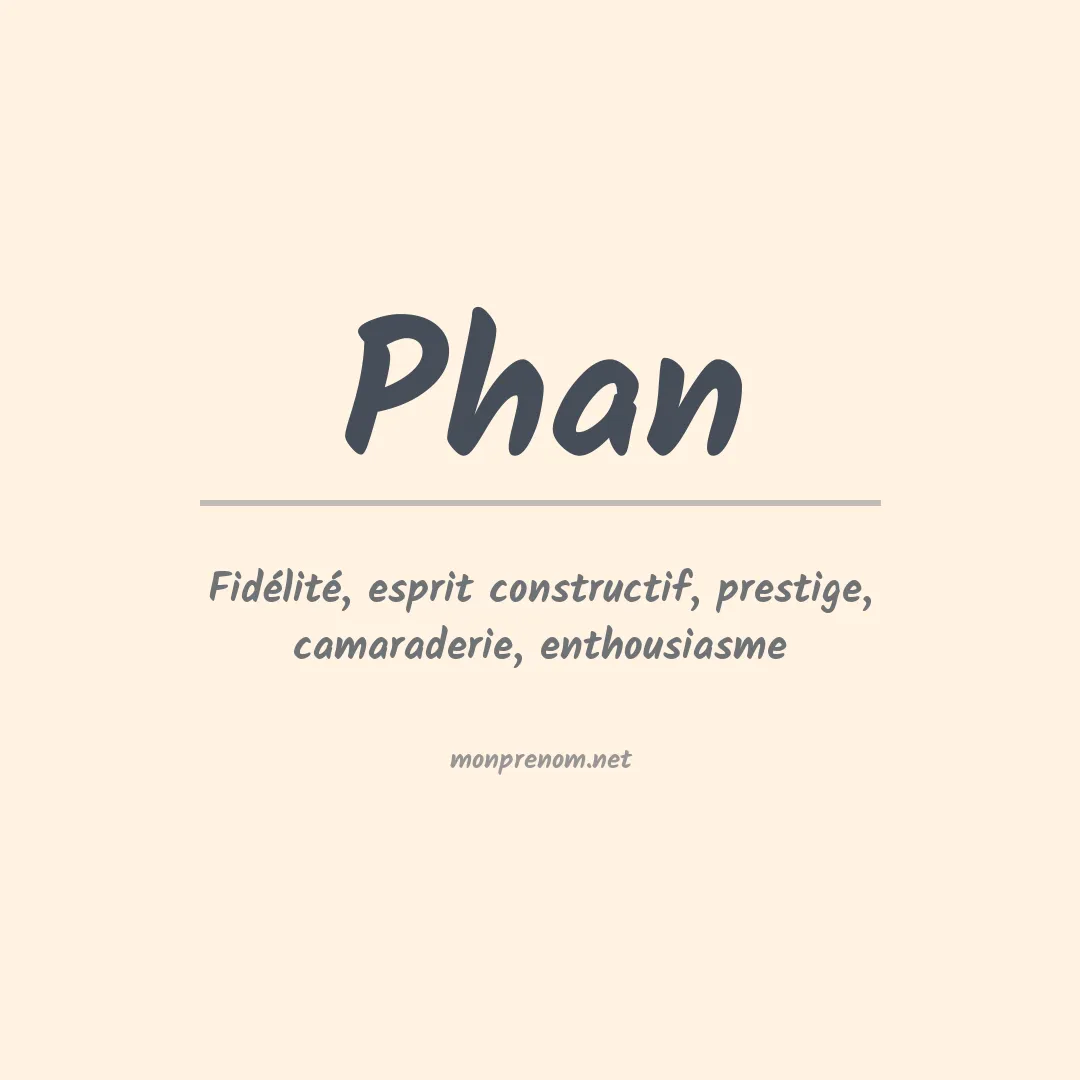 Prénom Phan
