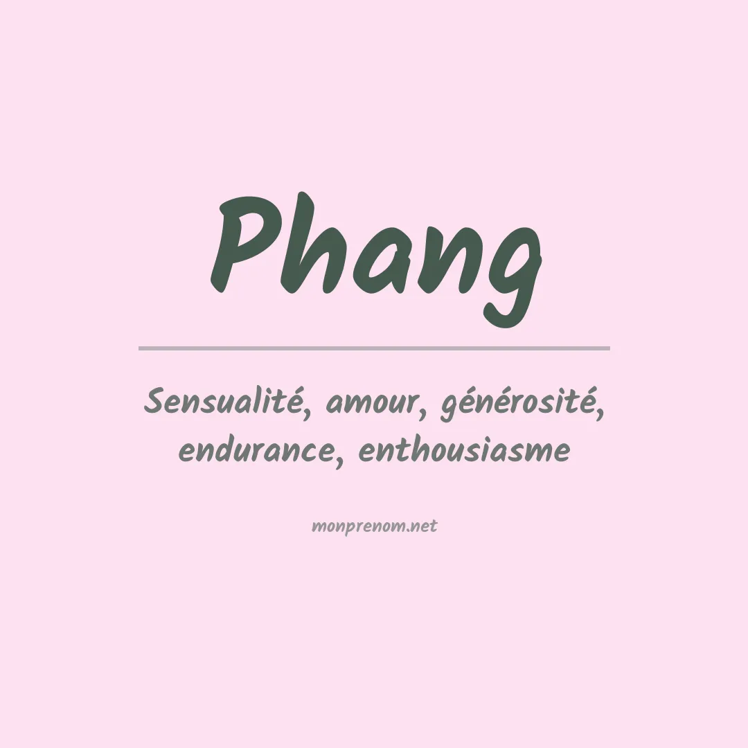 Prénom Phang