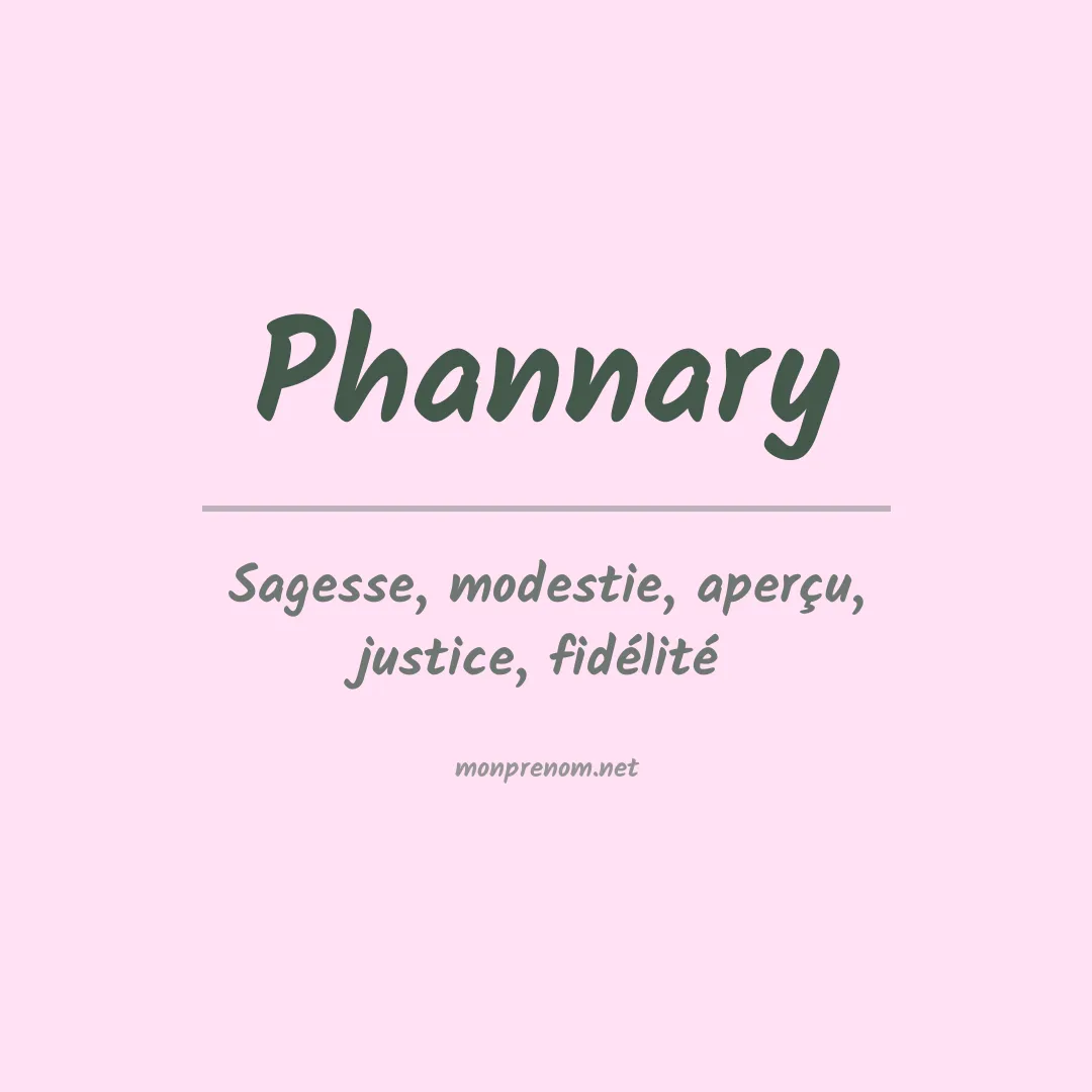 Signification du prénom Phannary