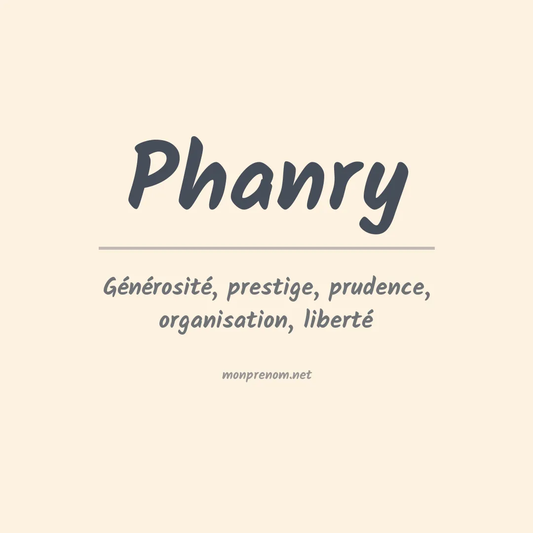 Signification du prénom Phanry