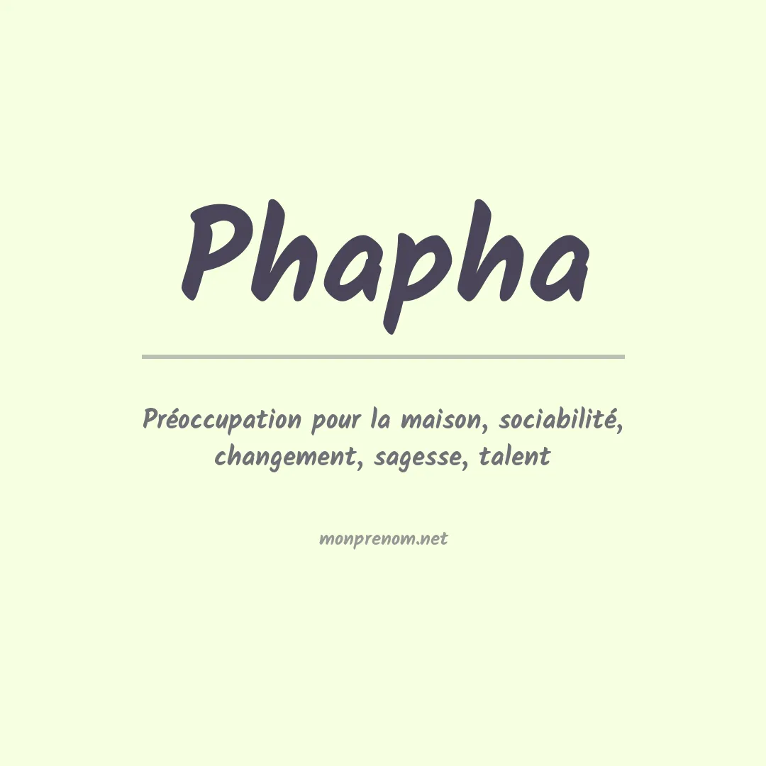 Signification du prénom Phapha