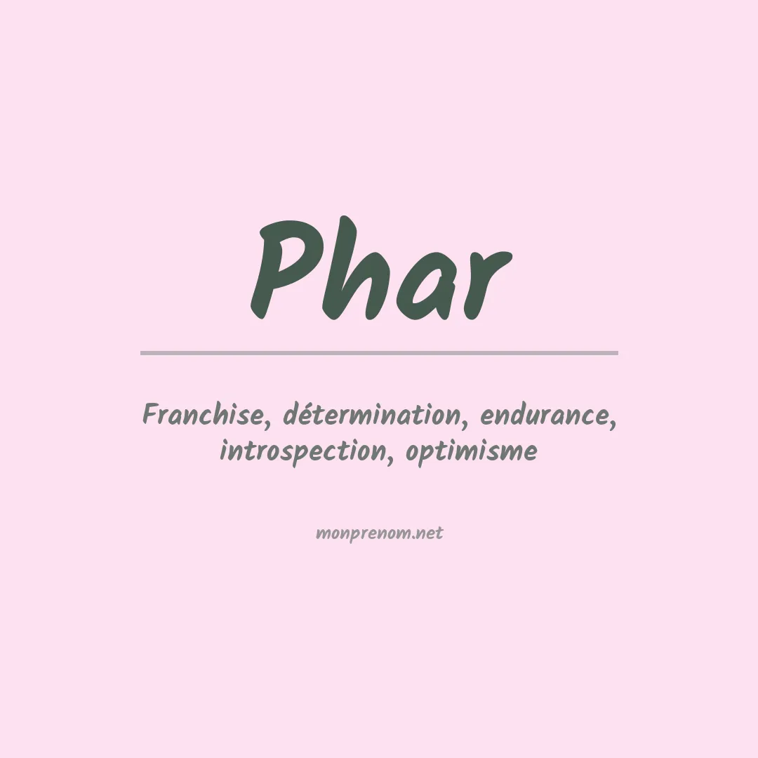 Signification du prénom Phar