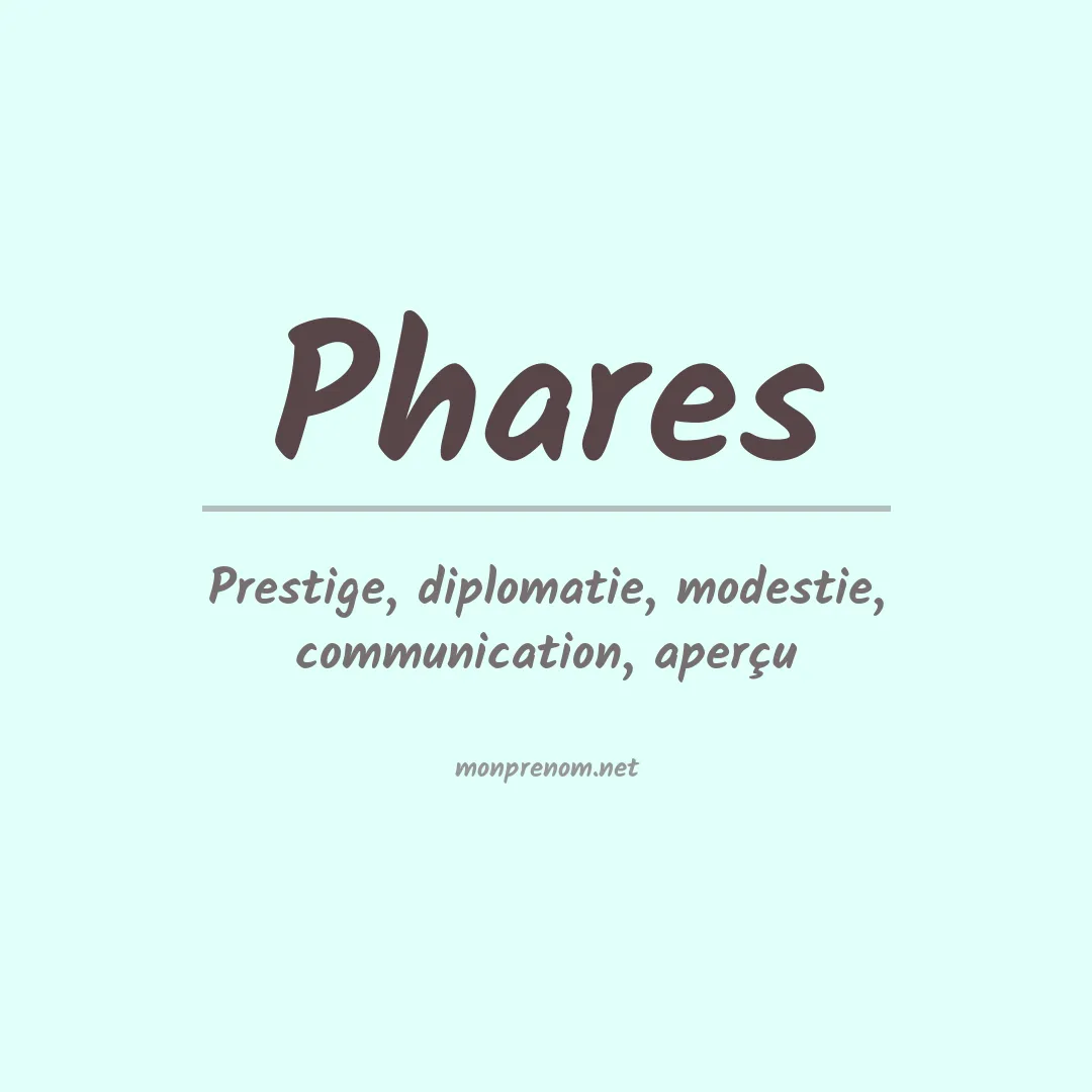 Signification du prénom Phares