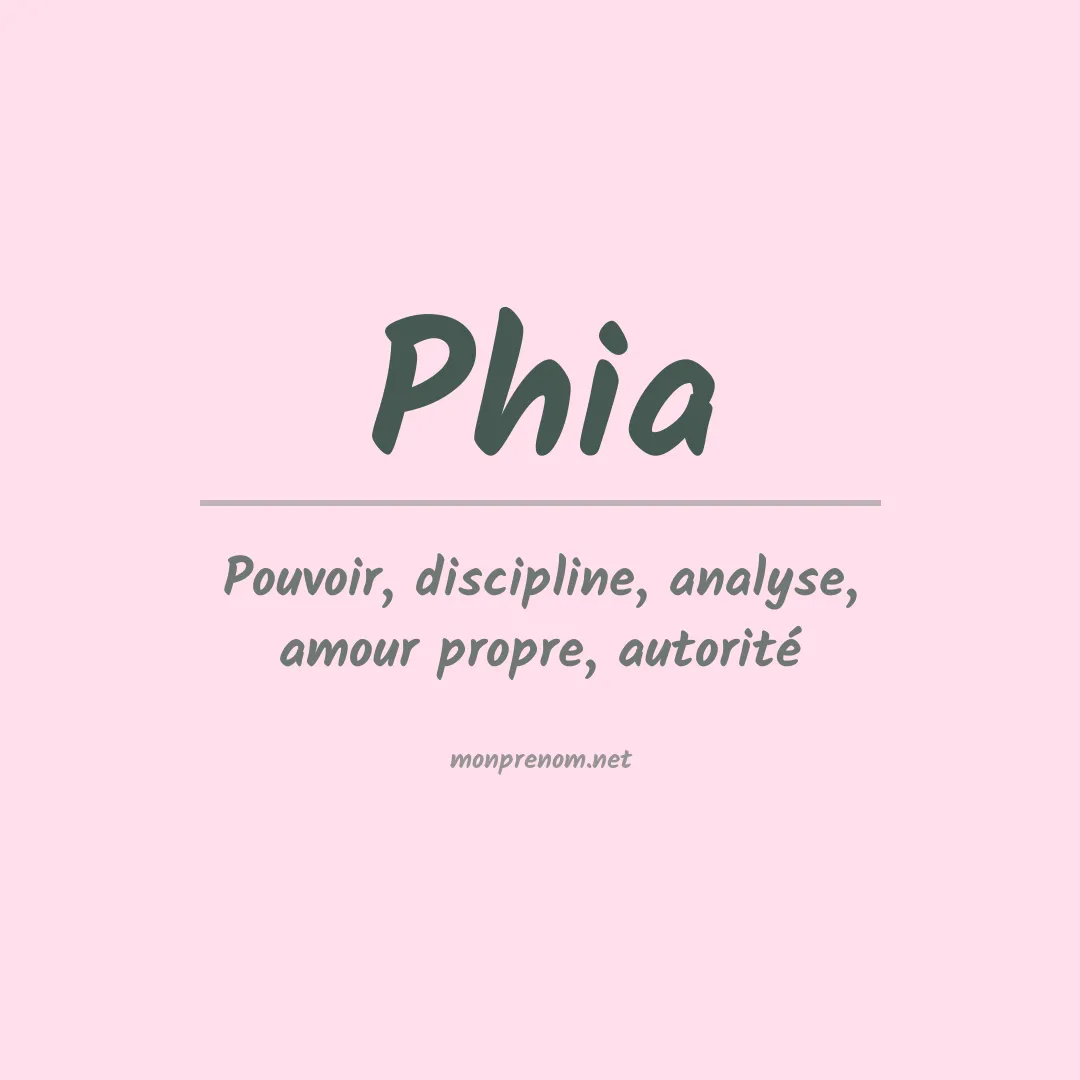 Signification du prénom Phia