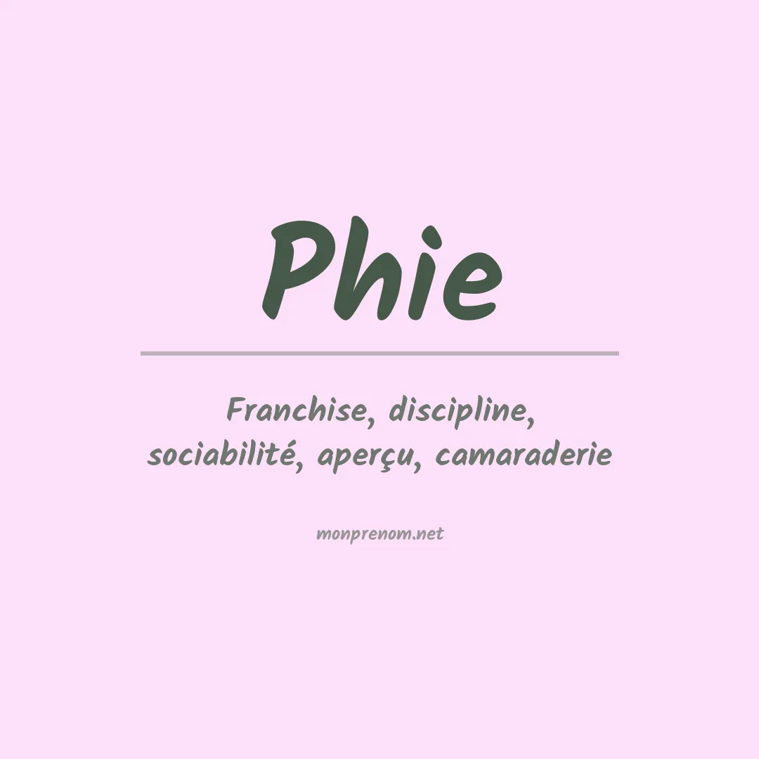 Signification du prénom Phie