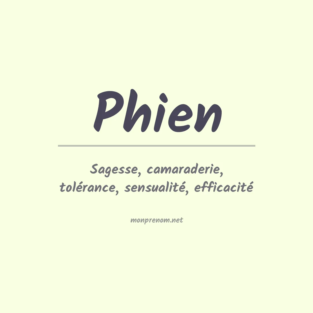 Signification du prénom Phien
