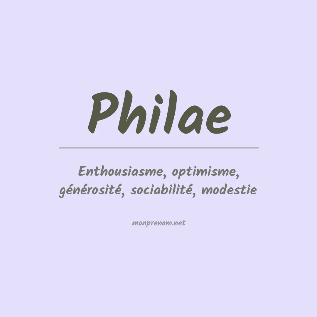 Signification du prénom Philae