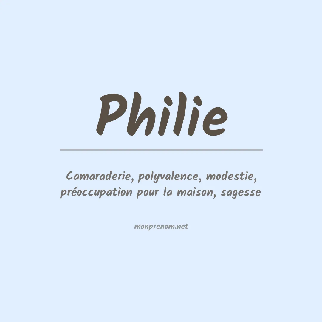 Prénom Philie