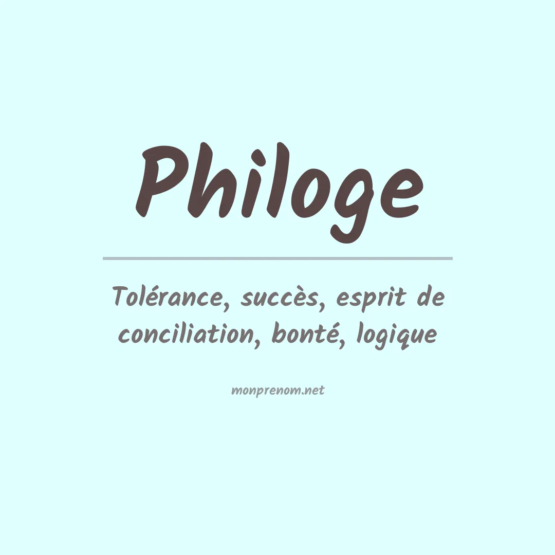 Signification du prénom Philoge